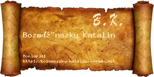 Bozmánszky Katalin névjegykártya